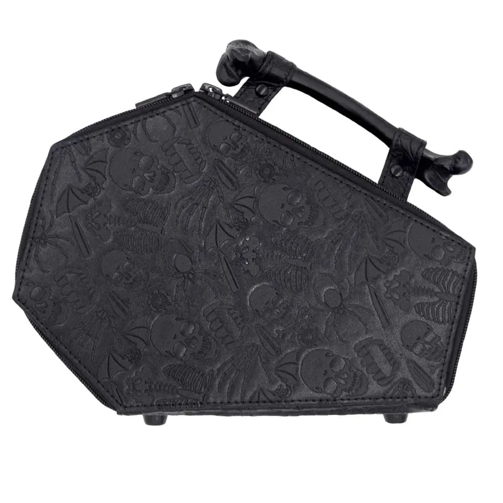 Skull Embossed Coffin Bag