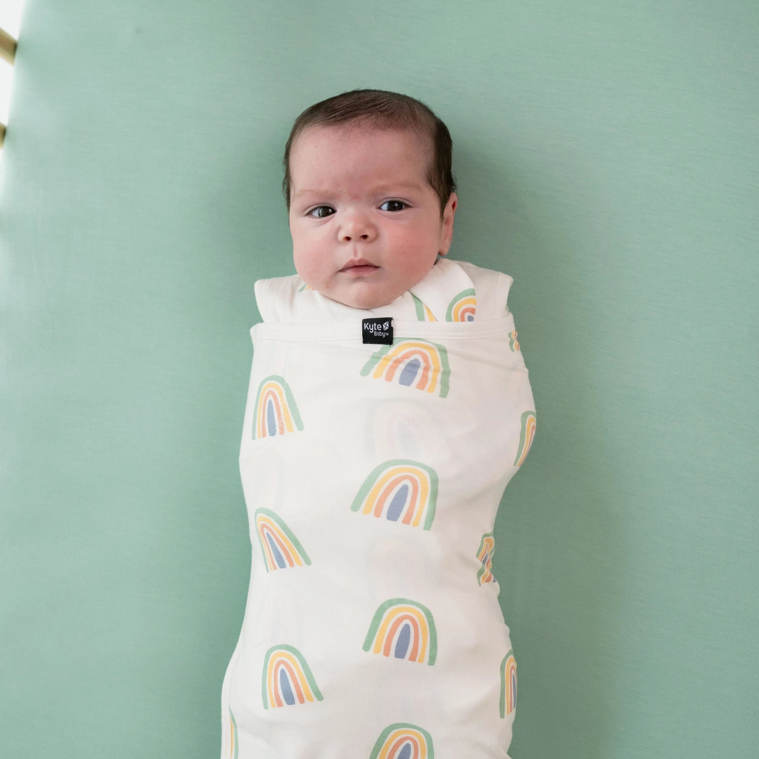 Sleep Bag Swaddler in Wasabi Rainbow