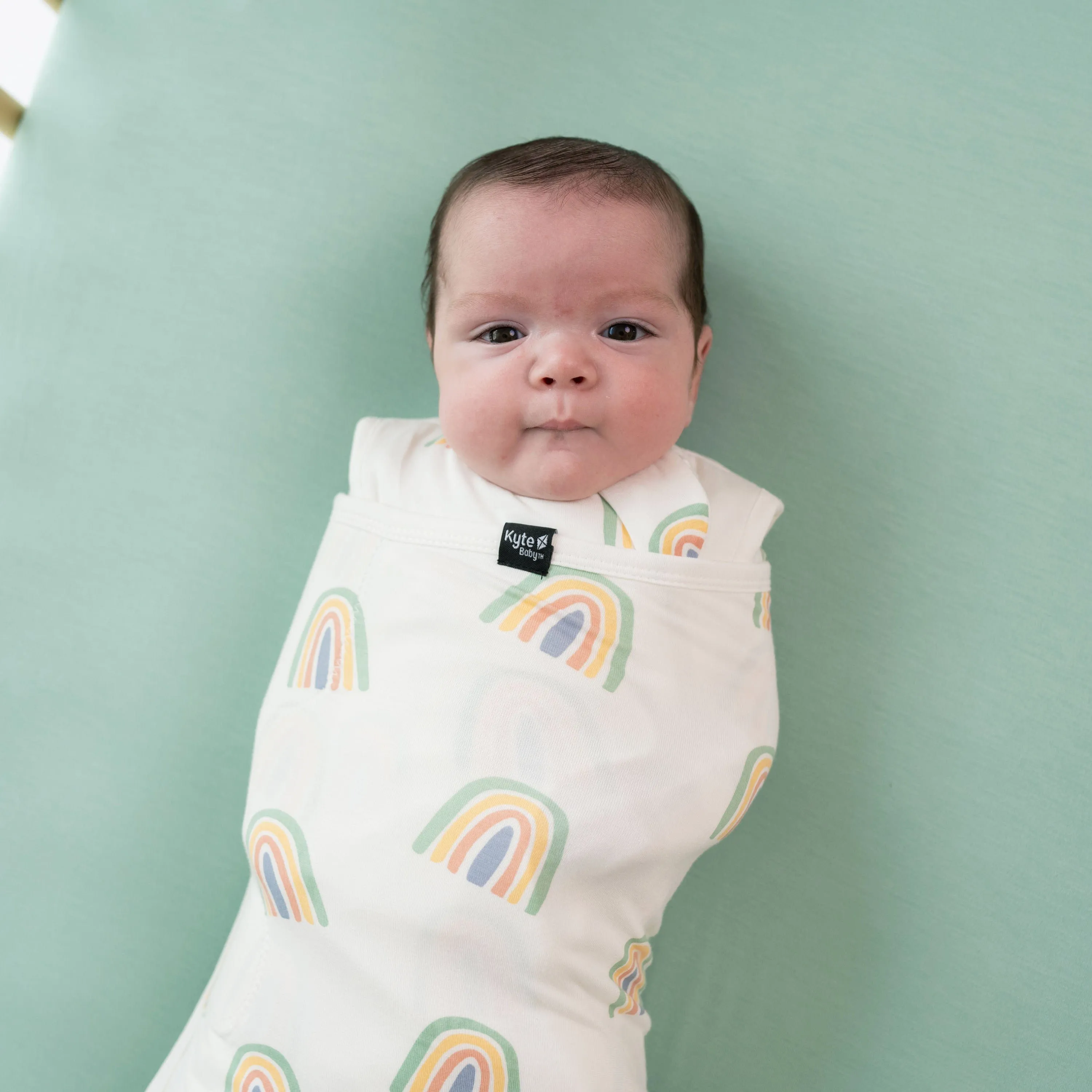 Sleep Bag Swaddler in Wasabi Rainbow