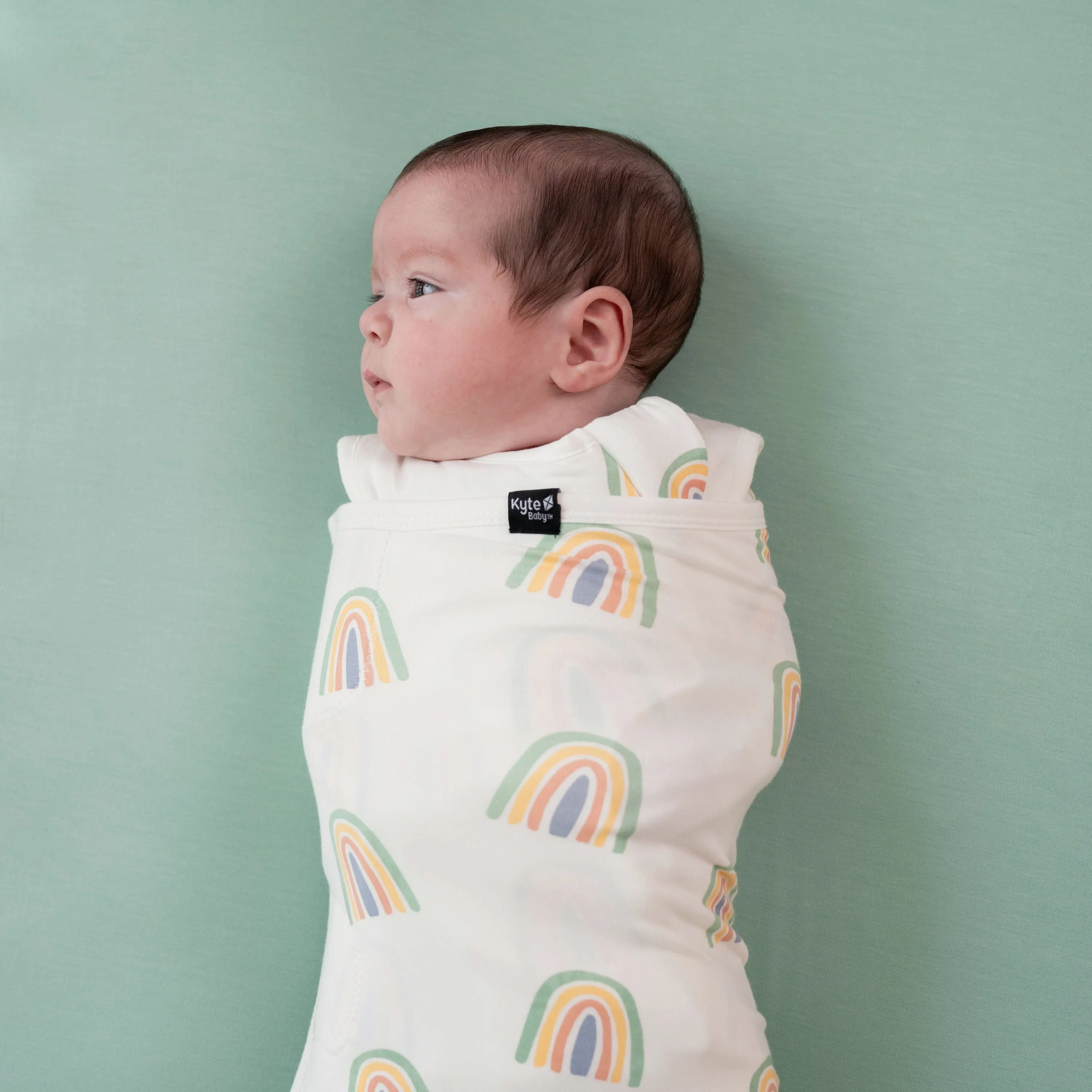 Sleep Bag Swaddler in Wasabi Rainbow