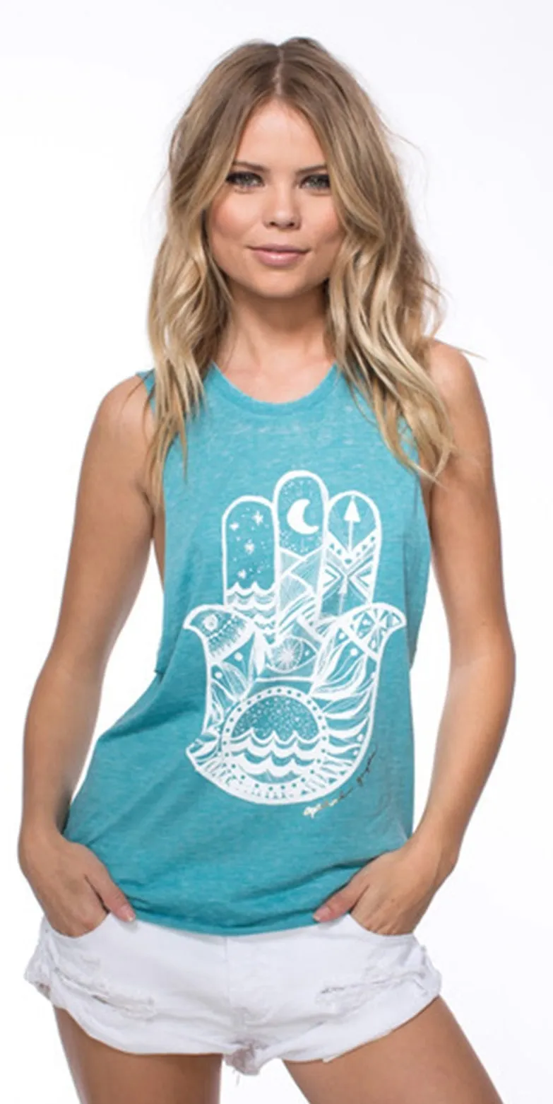 Spiritual Gangster Hamsa Waves Coachella Tank