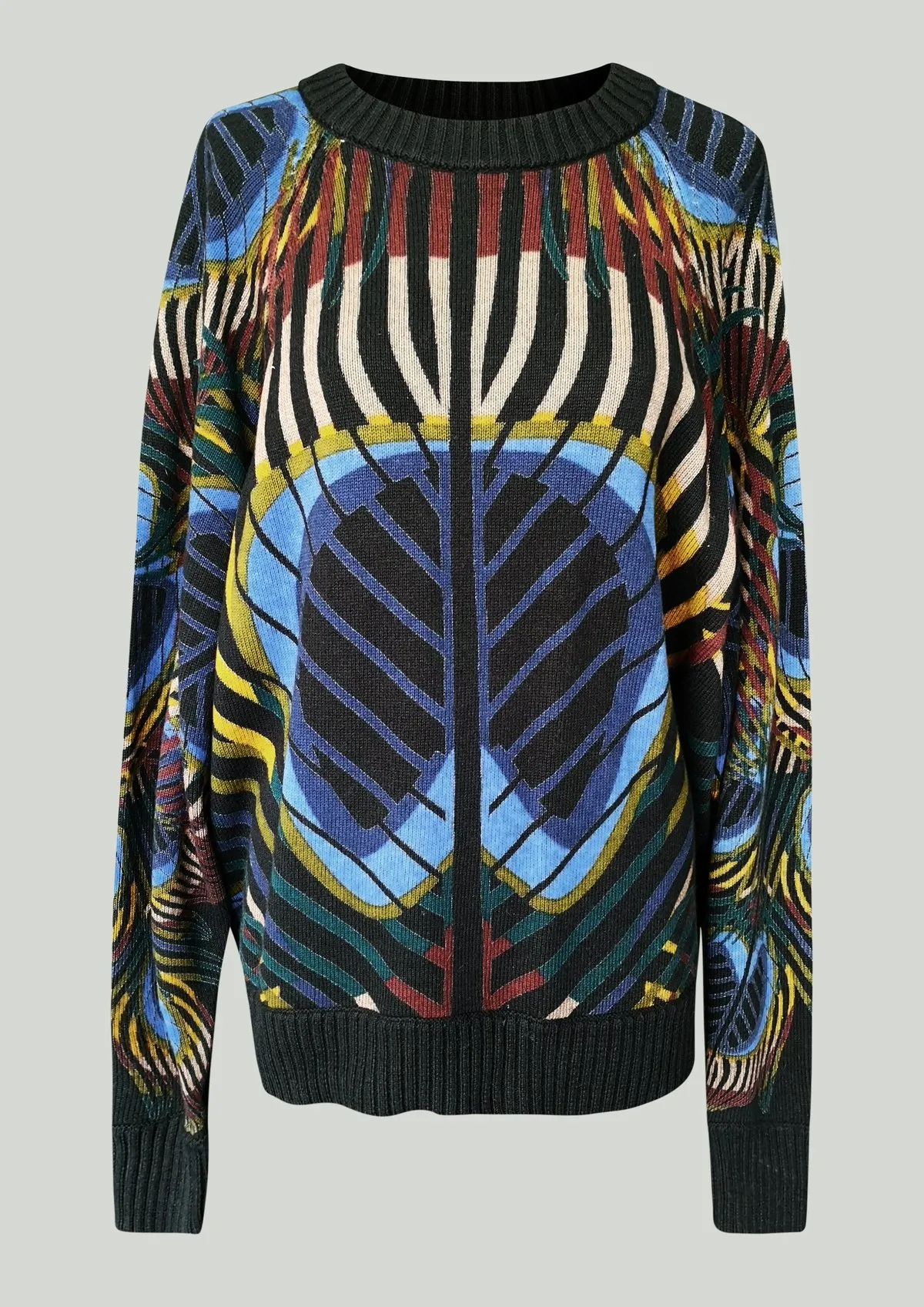 SWEATER OVERSIZED - KNIT PEACOCK color print