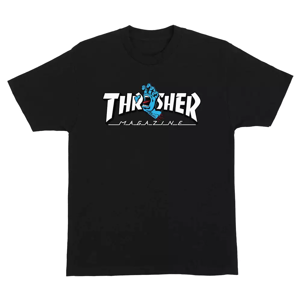 T-SHIRT SANTA CRUZ X THRASHER SCREAMING LOGO SS BLACK