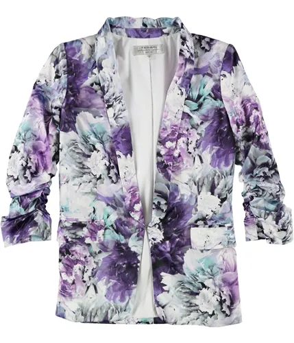 Tahari Womens Shawl Collar Floral One Button Blazer Jacket