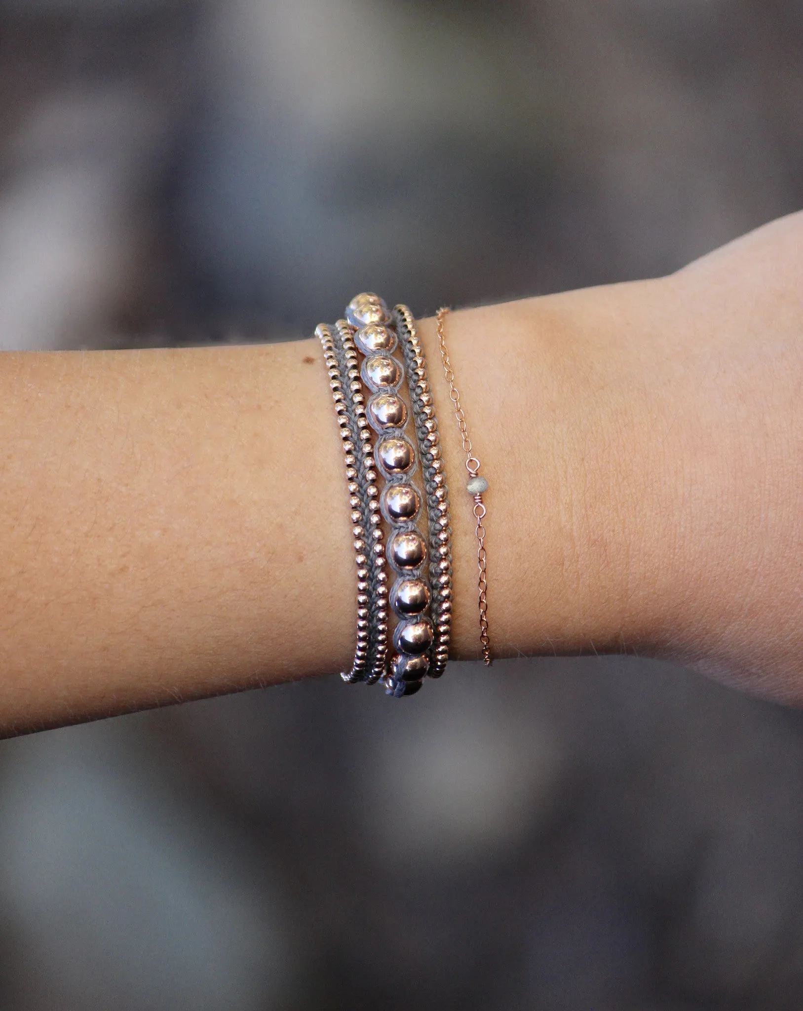 Teenie Labradorite Chain Bracelet in Rose Gold