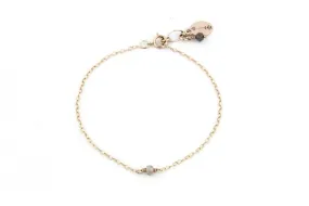 Teenie Labradorite Chain Bracelet in Rose Gold