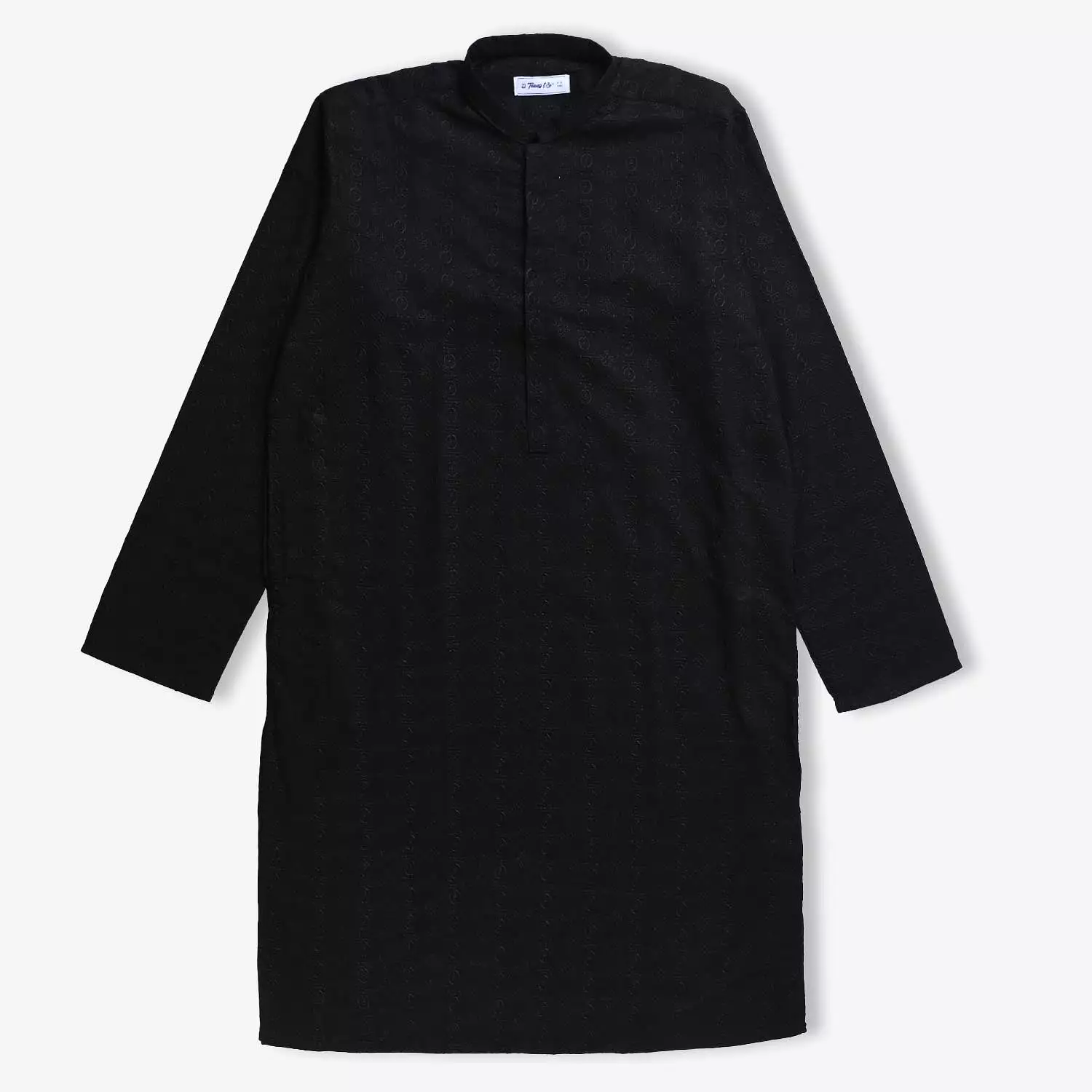 Teens Boys Chicken Kari Basic Kurta-BLACK