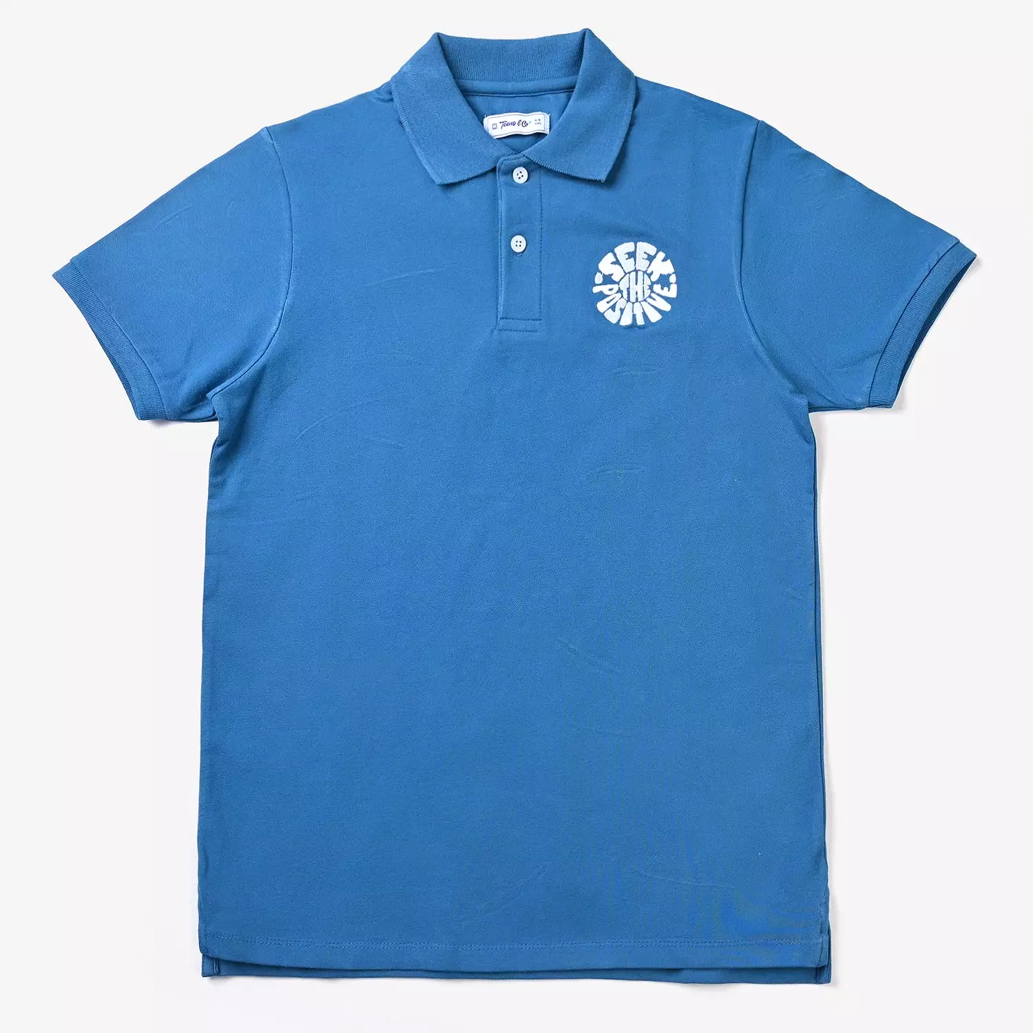 Teens Boys Lycra Pique Fashion Polo Seek The Positive-Sea port