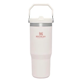 The 30oz IceFlow Flip Straw Tumbler in Rose Quartz