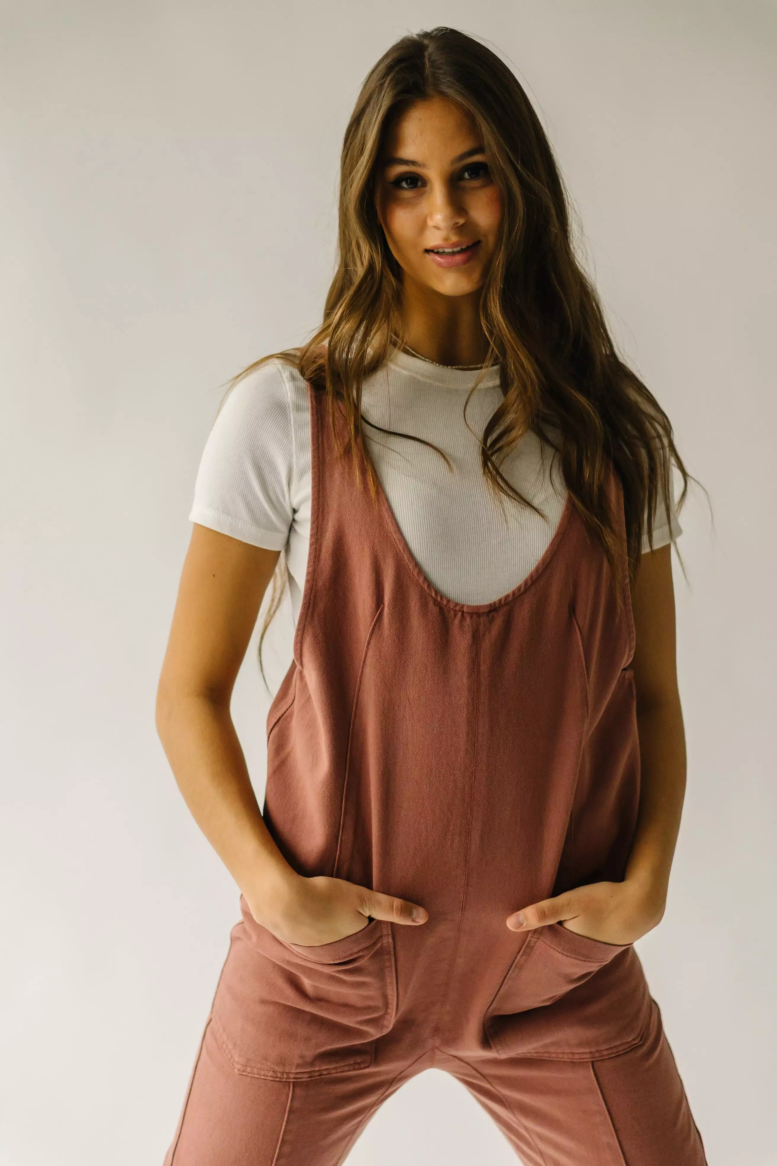 The Beckman Denim Overall in Rose