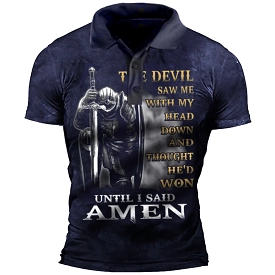 The Devil Saw Me With My Head Down Until I Said Amen Men Polo T-Shirt