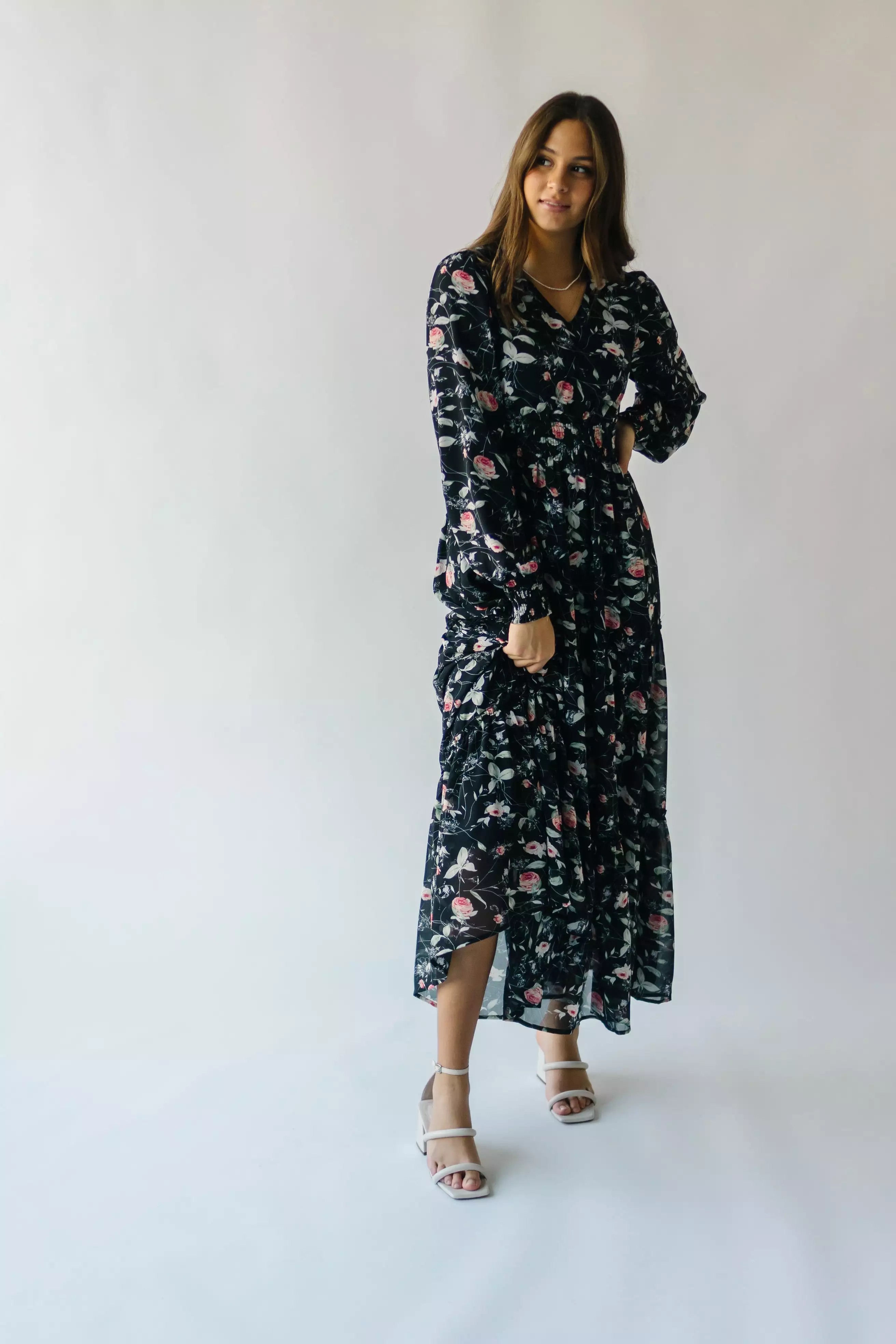 The Jacey Patterned Maxi Dress in Rose Garden