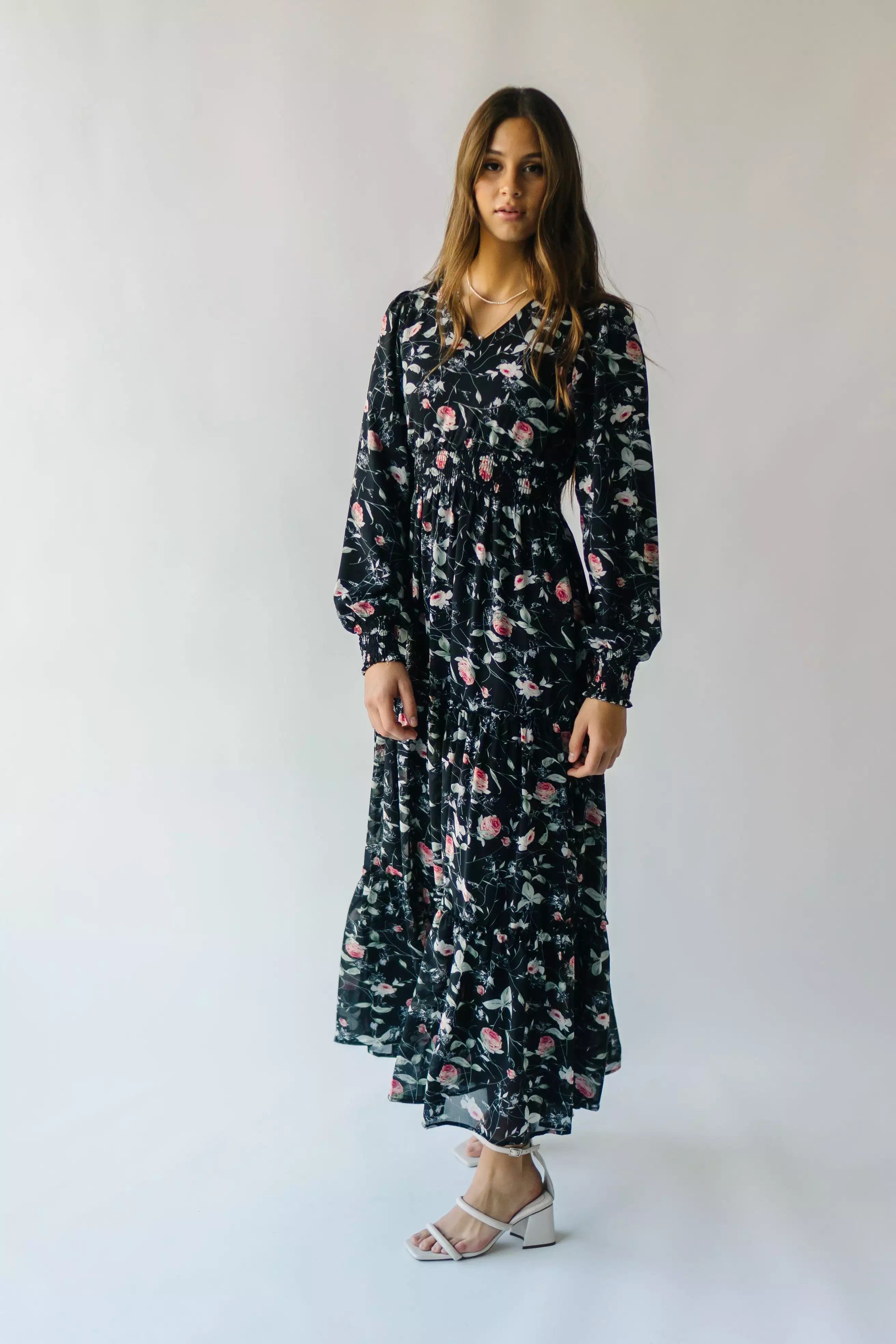 The Jacey Patterned Maxi Dress in Rose Garden