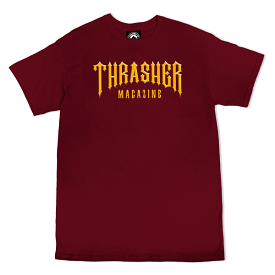 THRASHER T-SHIRT LOW LOW LOGO SS MAROON