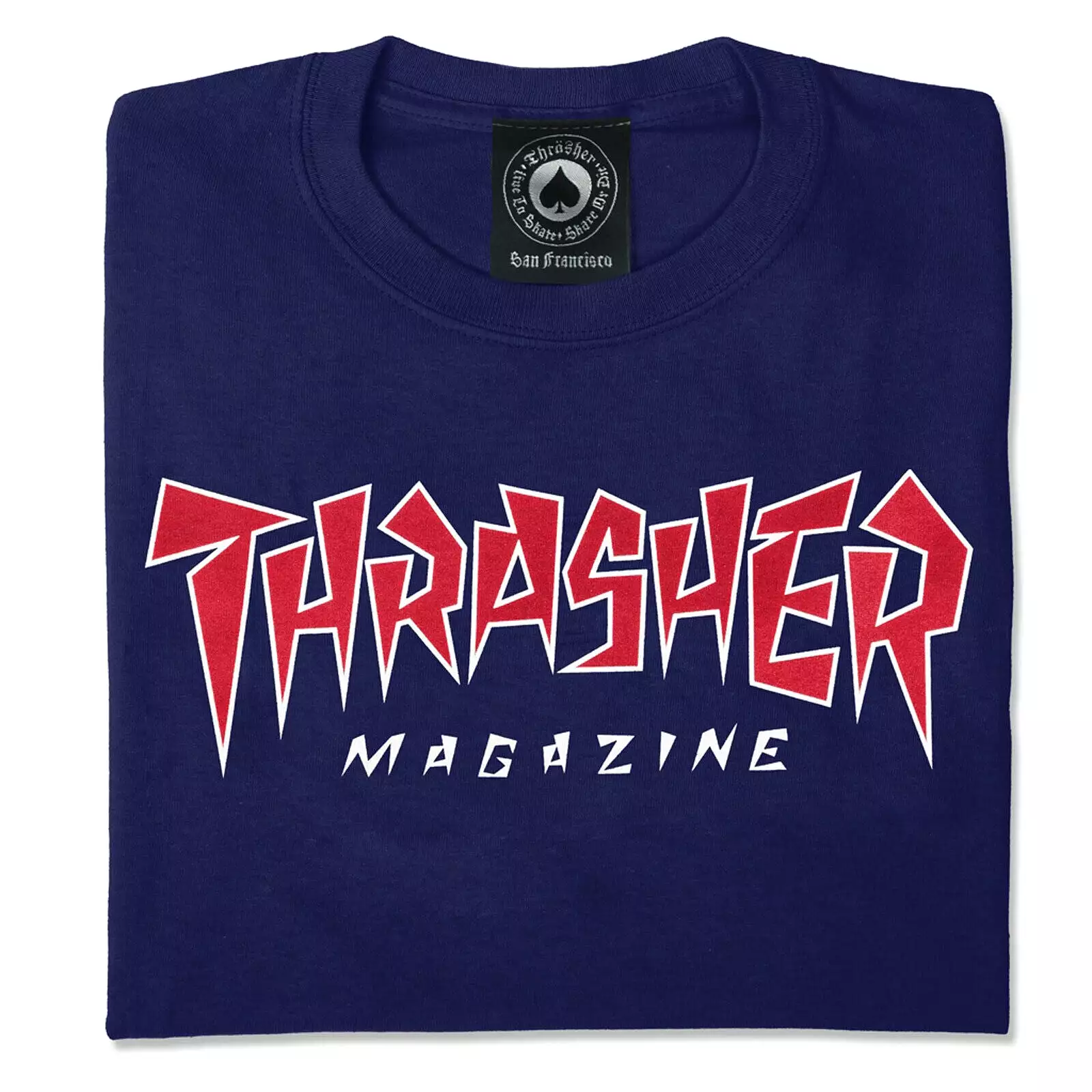 THRASHER TSHIRT JAGGED LOGO SS NAVY