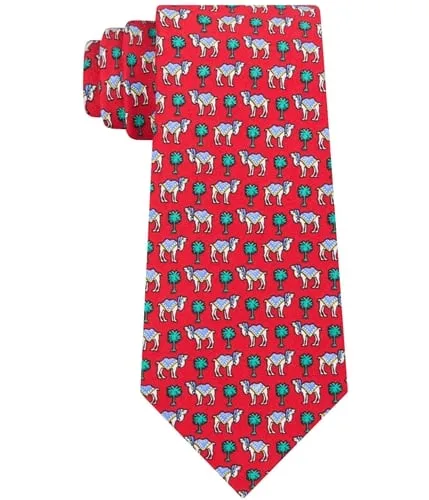 Tommy Hilfiger Mens Camel With Santa Hat Self-Tied Necktie