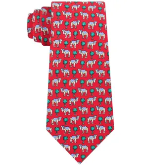 Tommy Hilfiger Mens Camel With Santa Hat Self-Tied Necktie