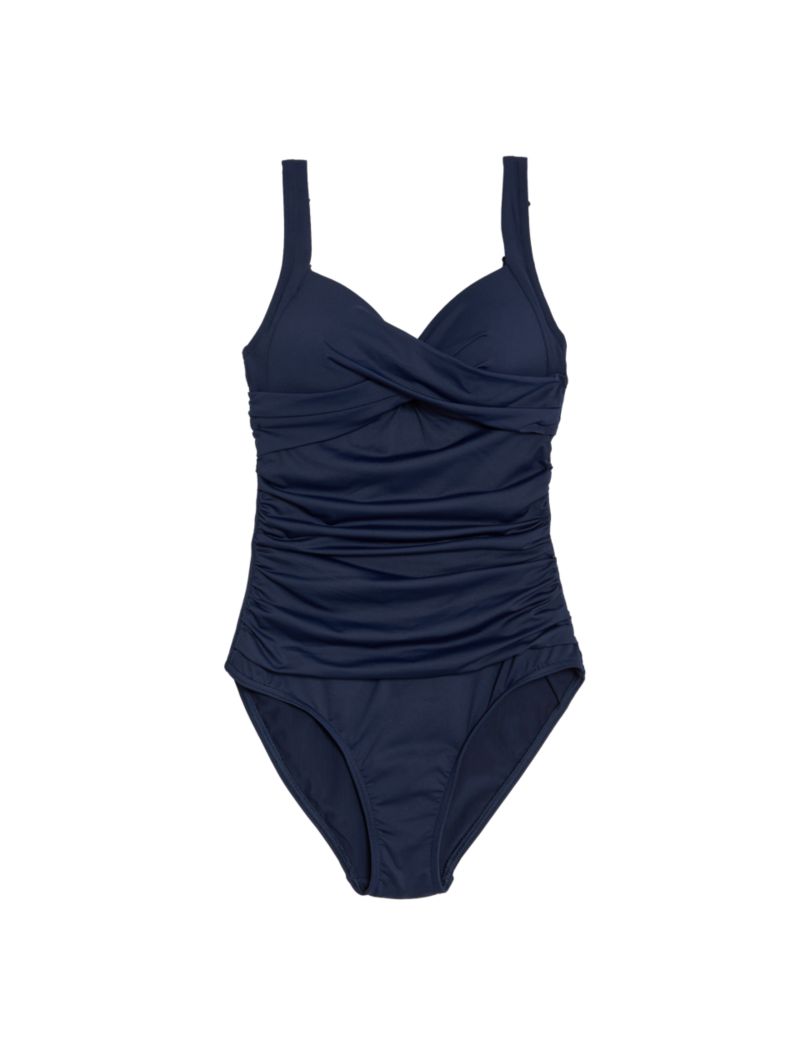 Tummy Control Padded Ruched Plunge Swimsuit