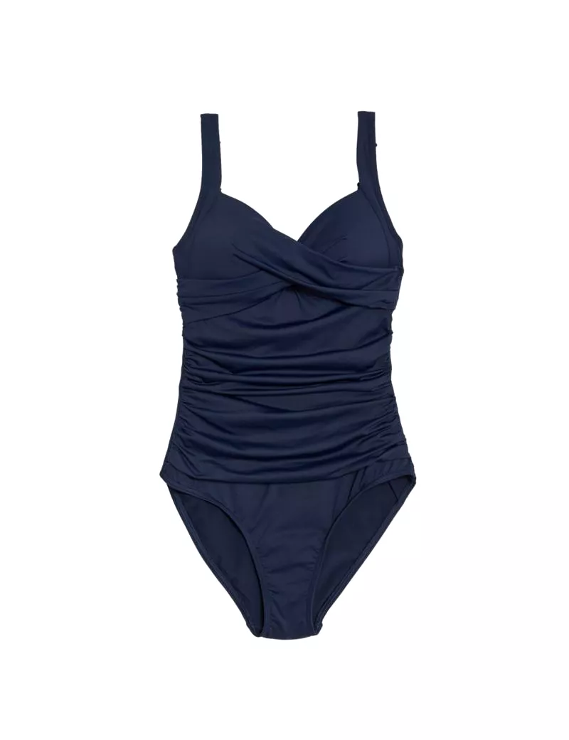 Tummy Control Padded Ruched Plunge Swimsuit