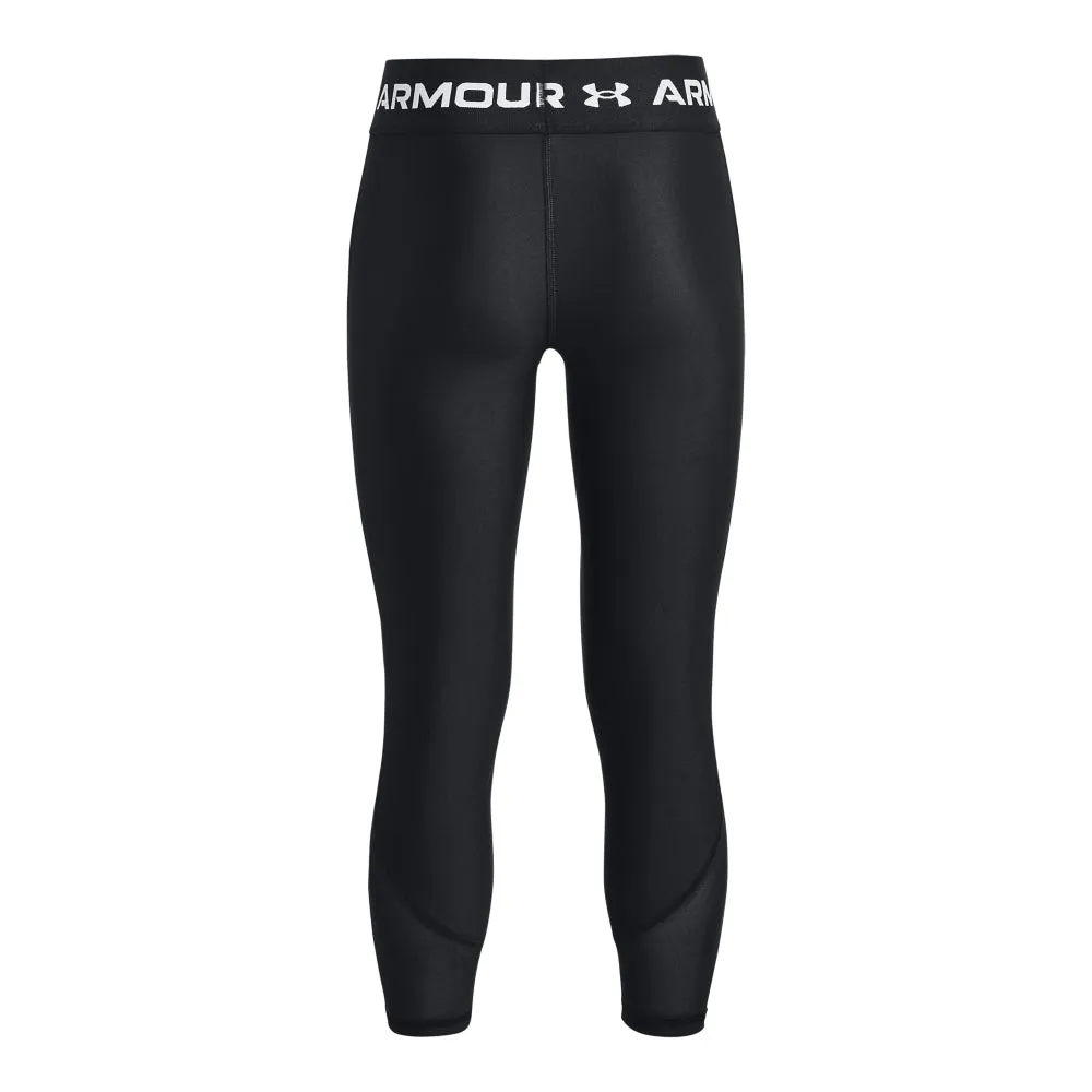 Under Armour HeatGear Armour Ankle Crop Leggings - Girls - Black/White