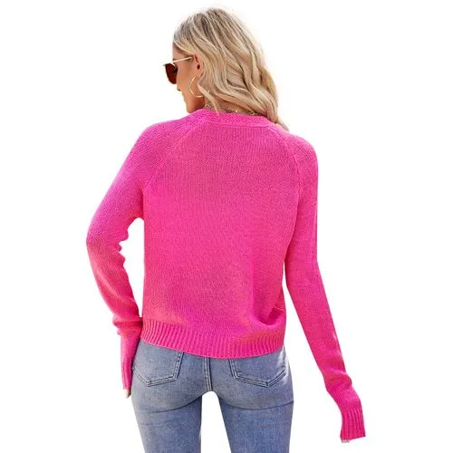 Women's Sweater Long Sleeve Sweaters & Cardigans Patchwork Fashion Solid Color