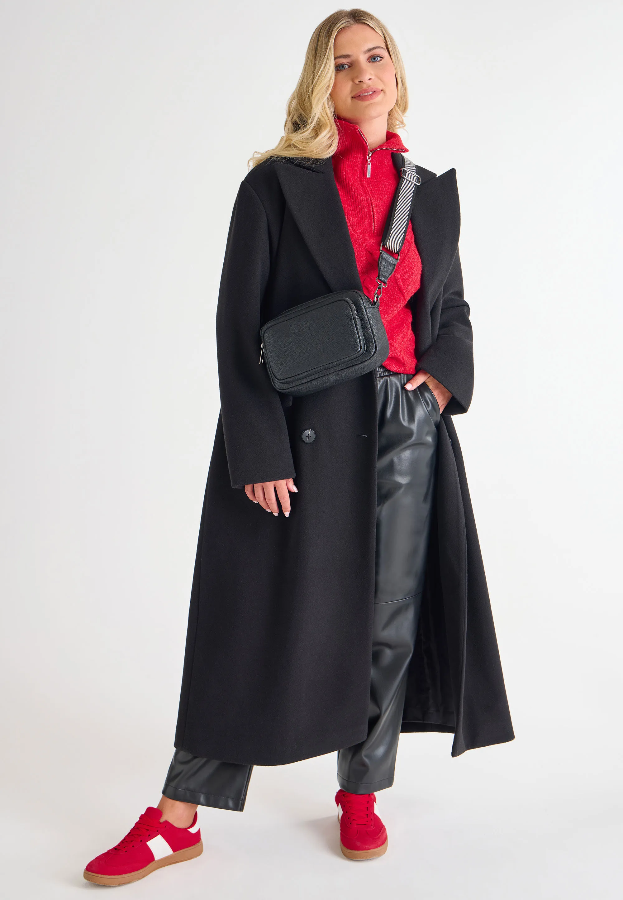 Womens Black Formal Dad Coat