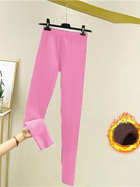 Women's High Waist Leggings with Fleece Lining and Tummy Control