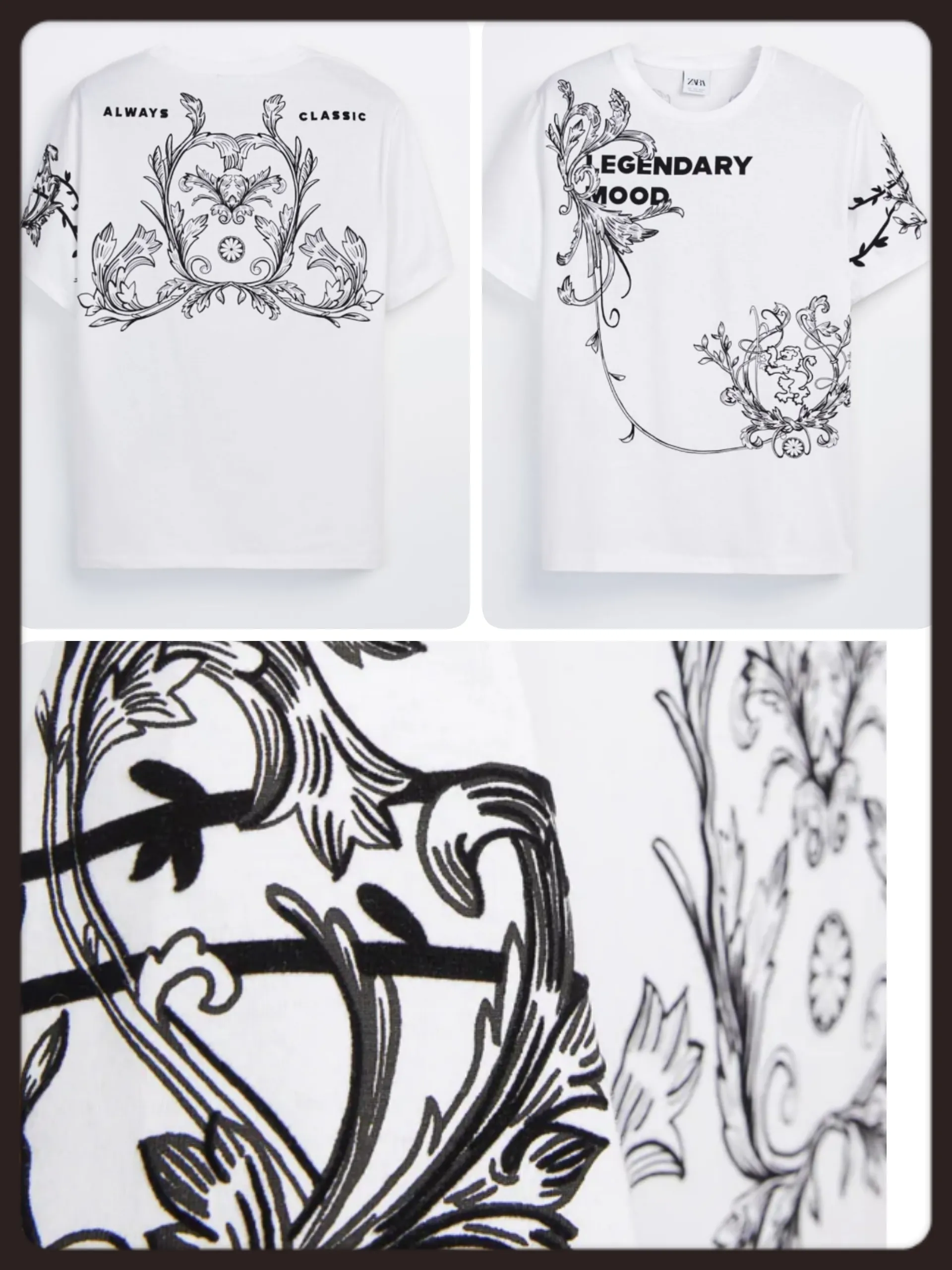 ZARA  |Flower Patterns T-Shirts